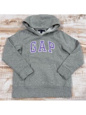GAPKids Gray Hoodie with Purple Logo Size S (6-7)